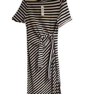 Striped Black and White Women's Dress
